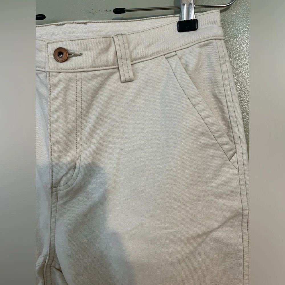 Duluth Trending Co Womens Ivory Wide Leg Baggy Cargo Pants Thick Cotton Sz 8